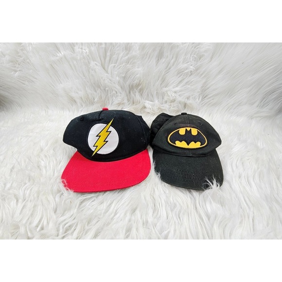 DC Comics Other - 2 Vintage 1991 DC Comics Batman and The Flash Snapback Hat Cap Yellow Black